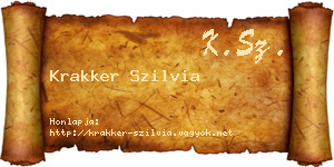 Krakker Szilvia névjegykártya