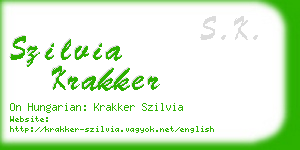 szilvia krakker business card